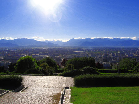 Panorama dal Parco Europa con vista sull'imbocco della Val di Susa
