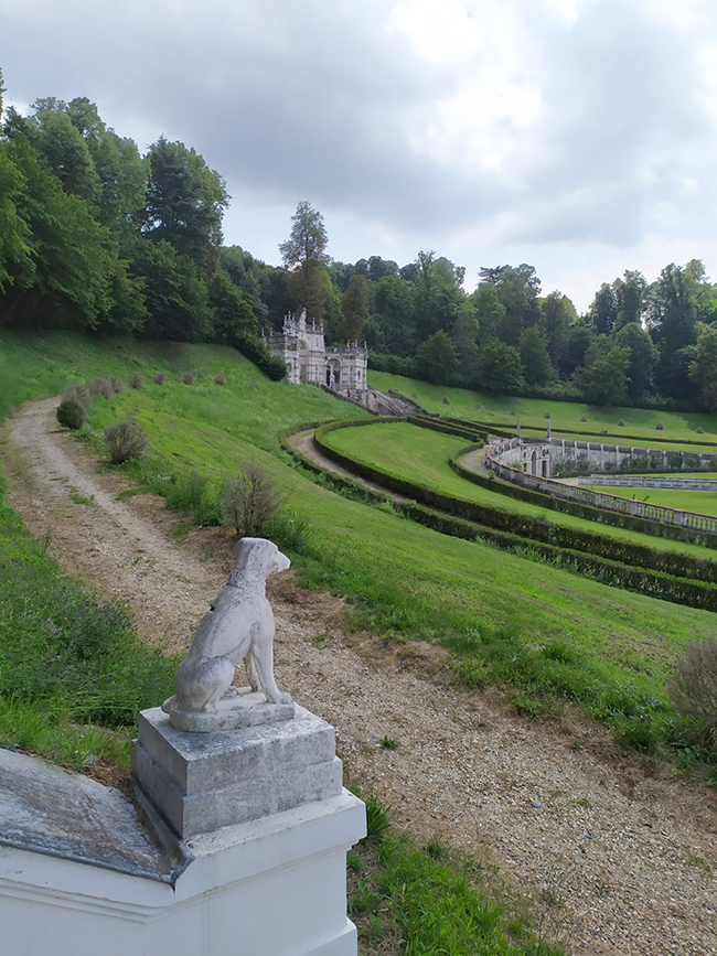 Vista sui giardini di Villa della Regina