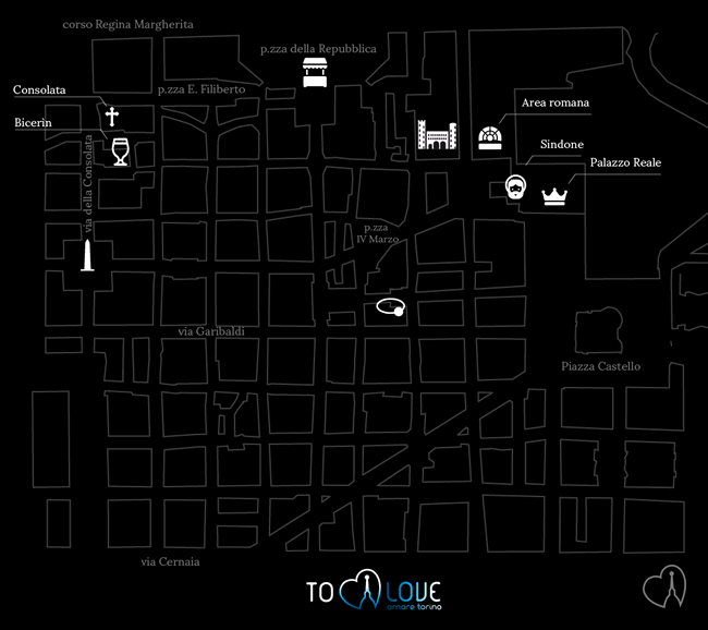 Torino mappa quadrilatero romano